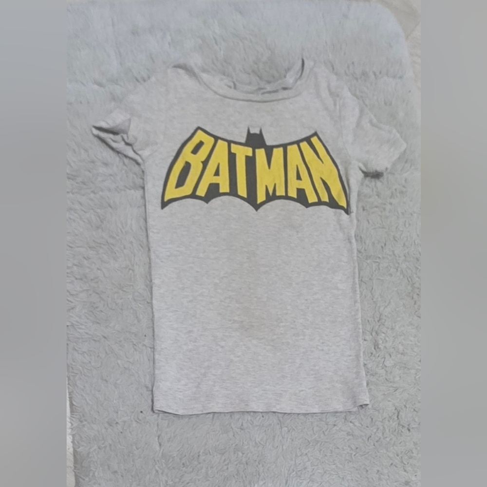Batman Kids Short Sleeve Tee - Gray with Yellow Logo